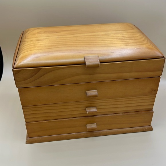 Vintage Wood Desktop Jewelry Box - early 90s